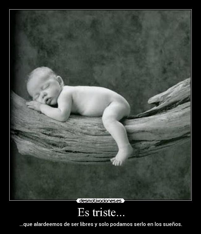 Es triste... - ...que alardeemos de ser libres y solo podamos serlo en los sueños.