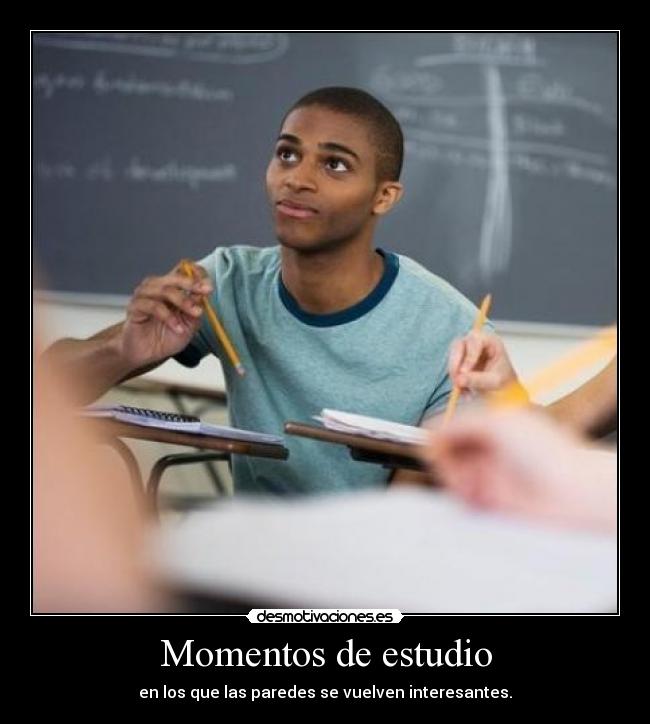 Momentos de estudio - en los que las paredes se vuelven interesantes.