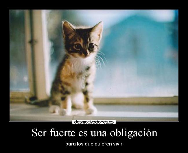 Ser fuerte es una obligación - para los que quieren vivir.