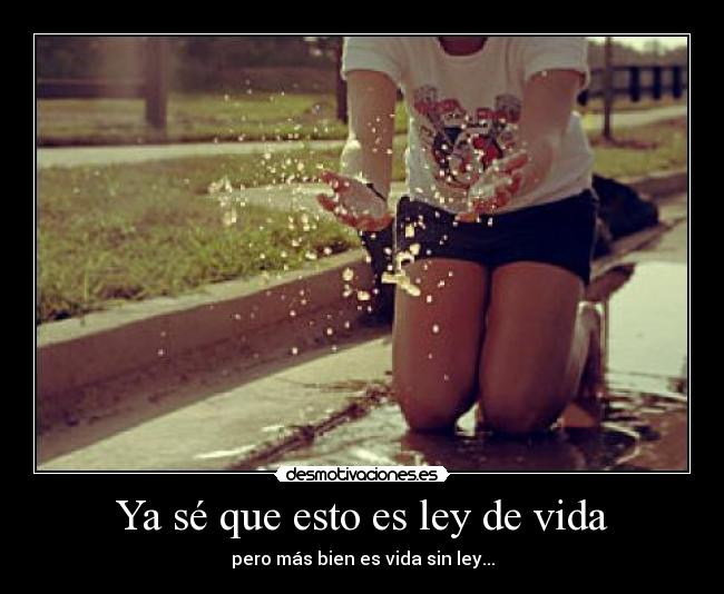 Ya sé que esto es ley de vida -