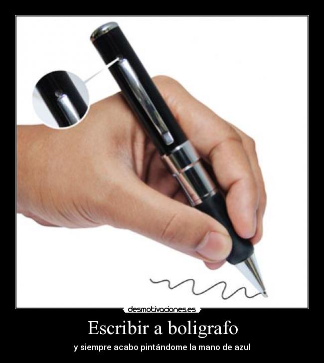 Escribir a boligrafo - y siempre acabo pintándome la mano de azul