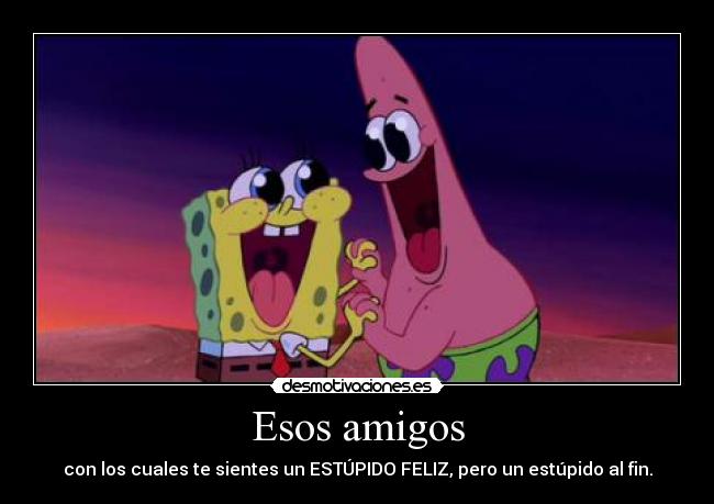 Esos amigos - con los cuales te sientes un ESTÚPIDO FELIZ, pero un estúpido al fin.