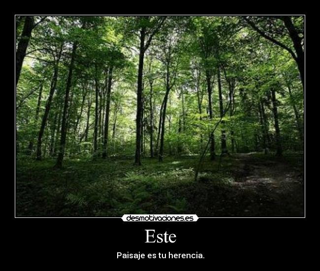 Este - Paisaje es tu herencia.