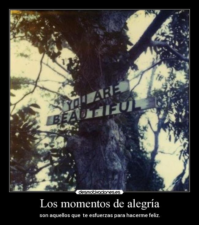 Los momentos de alegría - son aquellos que te esfuerzas para hacerme feliz.