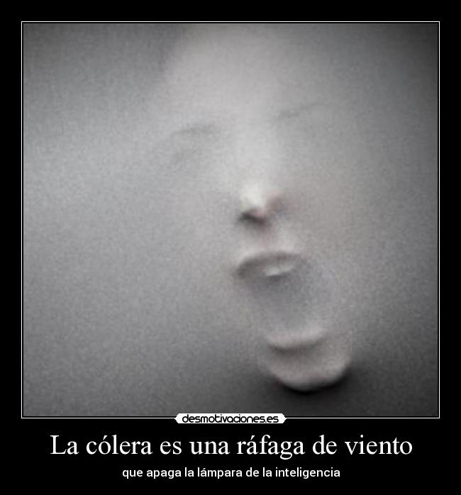 La cólera es una ráfaga de viento - que apaga la lámpara de la inteligencia
