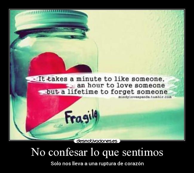 No confesar lo que sentimos - 