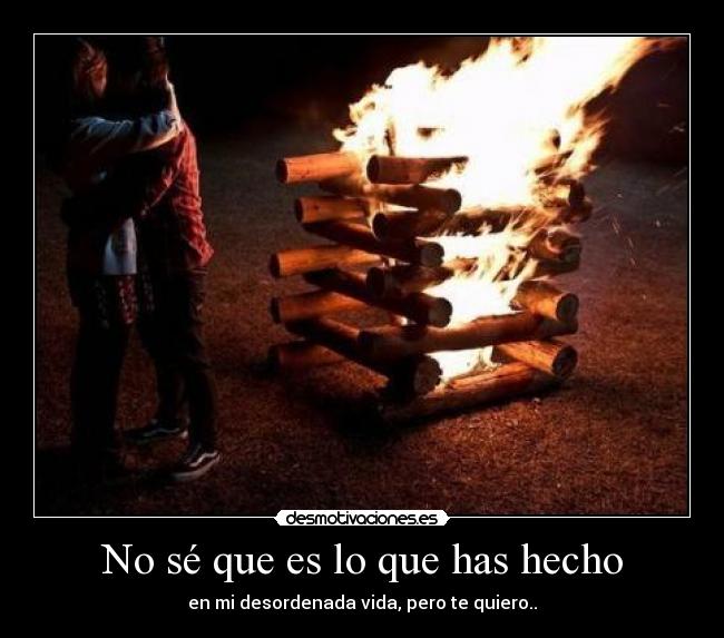 No sé que es lo que has hecho - en mi desordenada vida, pero te quiero..