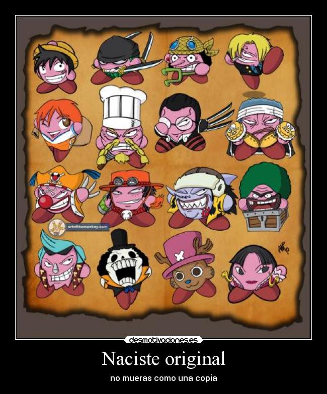 carteles one piece kirby nacer original morir copia desmotivaciones