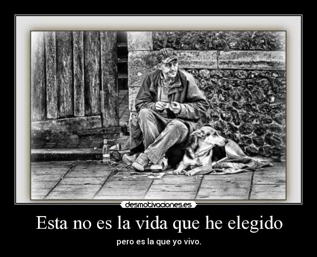 Esta no es la vida que he elegido - pero es la que yo vivo.