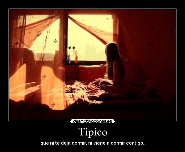 Típico - que ni te deja dormir, ni viene a dormir contigo..