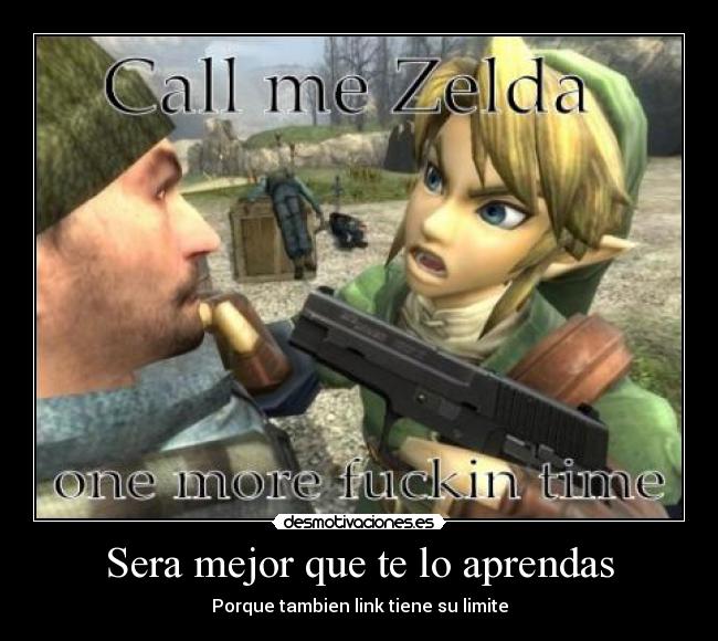 carteles zelda nombre chica desmotivaciones