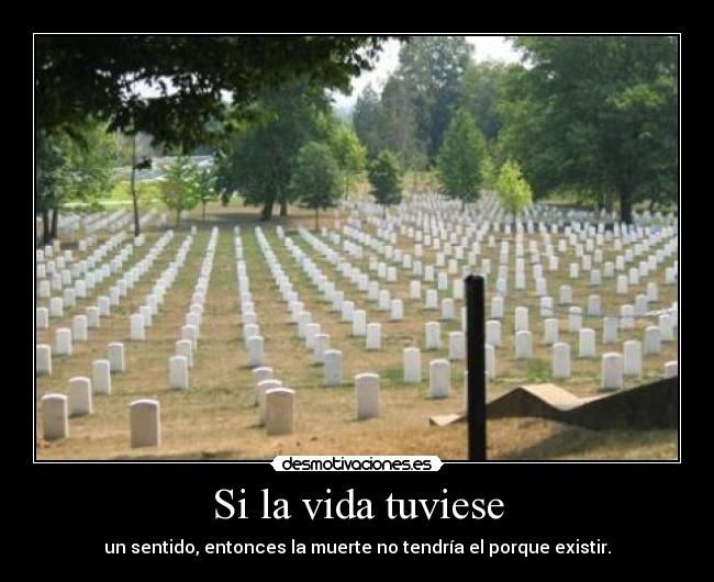 Si la vida tuviese - un sentido, entonces la muerte no tendría el porque existir.