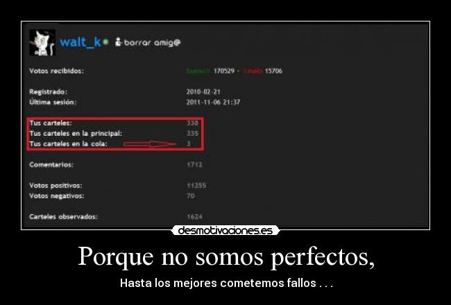 Porque no somos perfectos, -