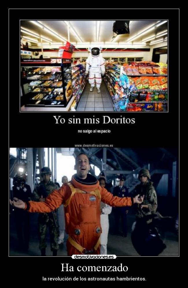 carteles astronauta comida anuncio revolucion desmotivaciones