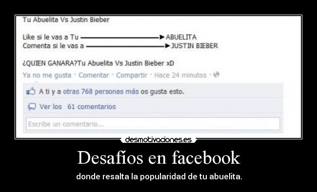 Desafíos en facebook - 