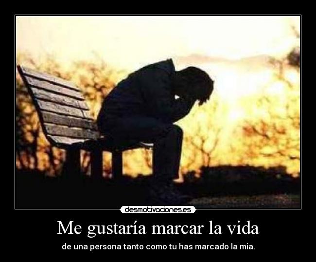 Me gustaría marcar la vida -