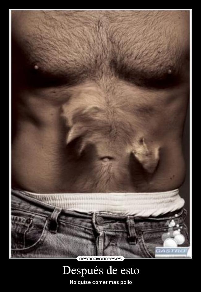 Después de esto - No quise comer mas pollo