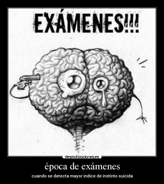época de exámenes - cuando se detecta mayor indice de instinto suicida