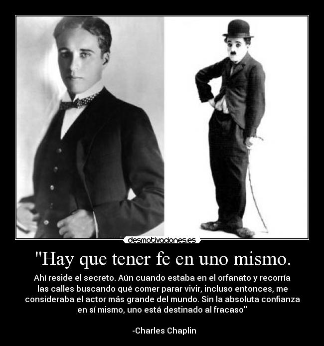carteles charles chaplin actor frase desmotivaciones