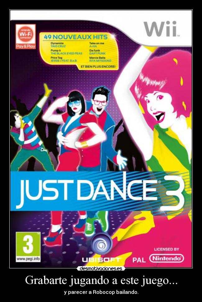 Grabarte jugando a este juego... - y parecer a Robocop bailando.