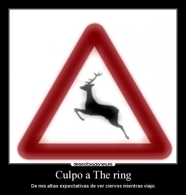 Culpo a The ring - De mis altas expectativas de ver ciervos mientras viajo.
