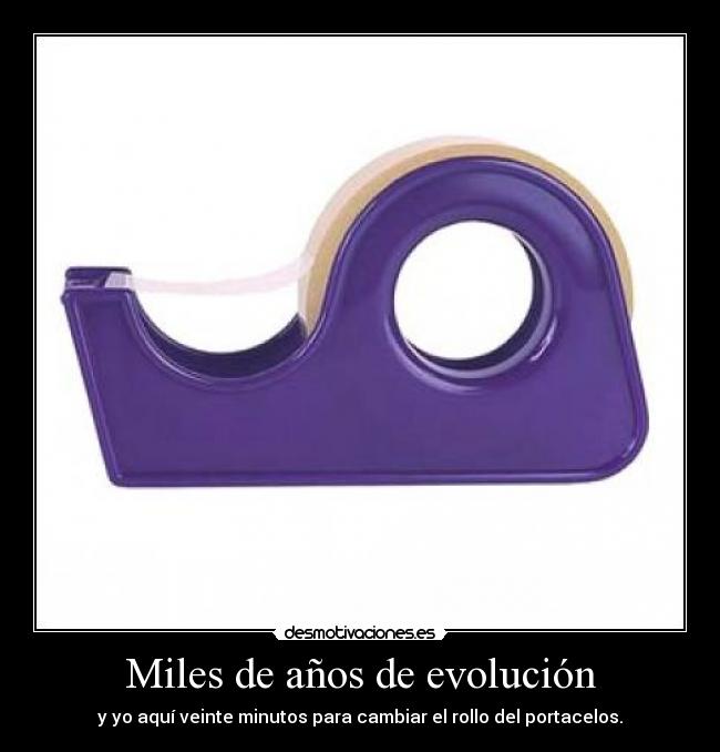 Miles de años de evolución - y yo aquí veinte minutos para cambiar el rollo del portacelos.
