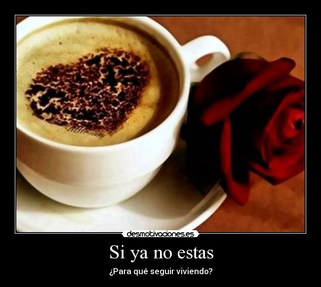 Si ya no estas - ¿Para qué seguir viviendo?