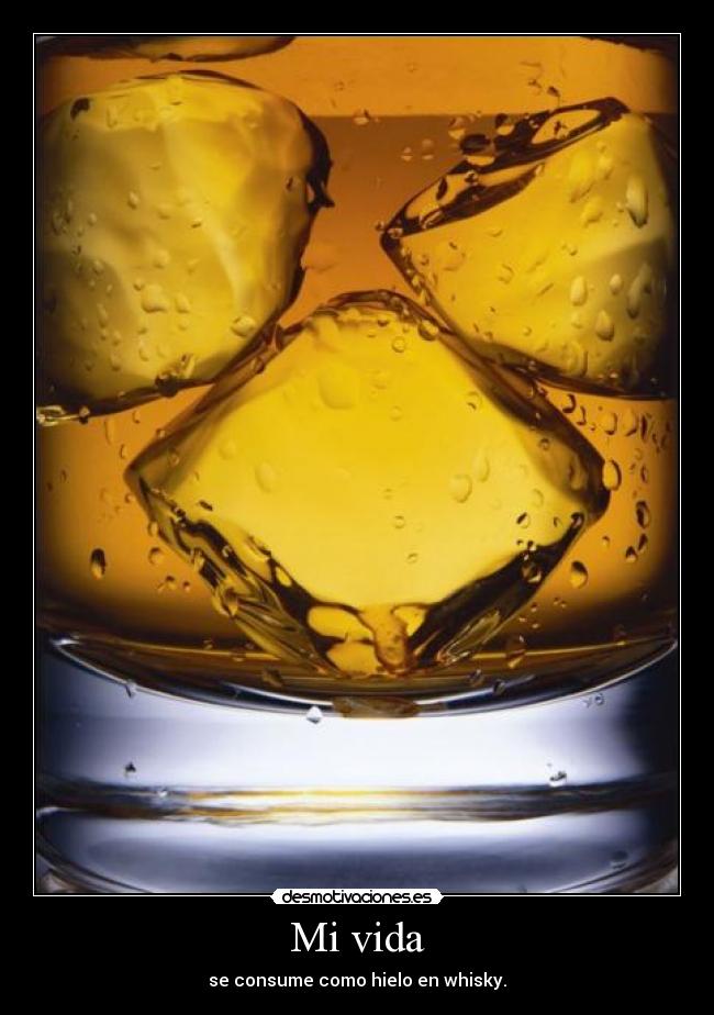 Mi vida - se consume como hielo en whisky.