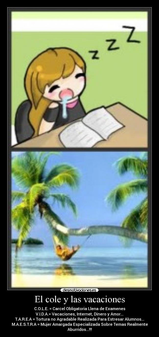 El cole y las vacaciones -