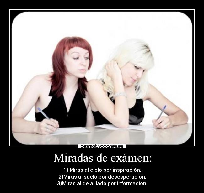 carteles miradas examen desmotivaciones