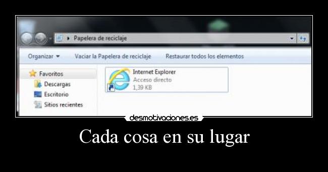 Cada cosa en su lugar -