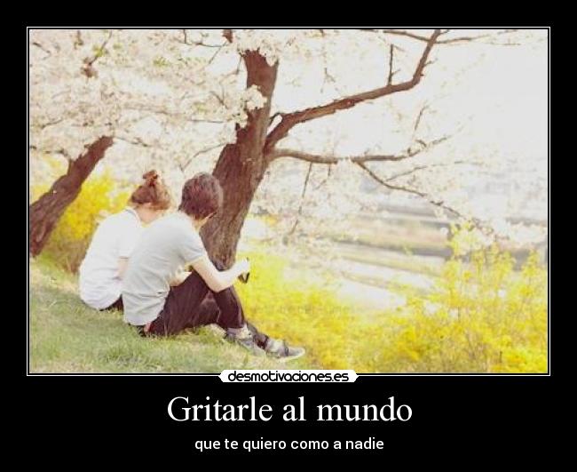 Gritarle al mundo - que te quiero como a nadie