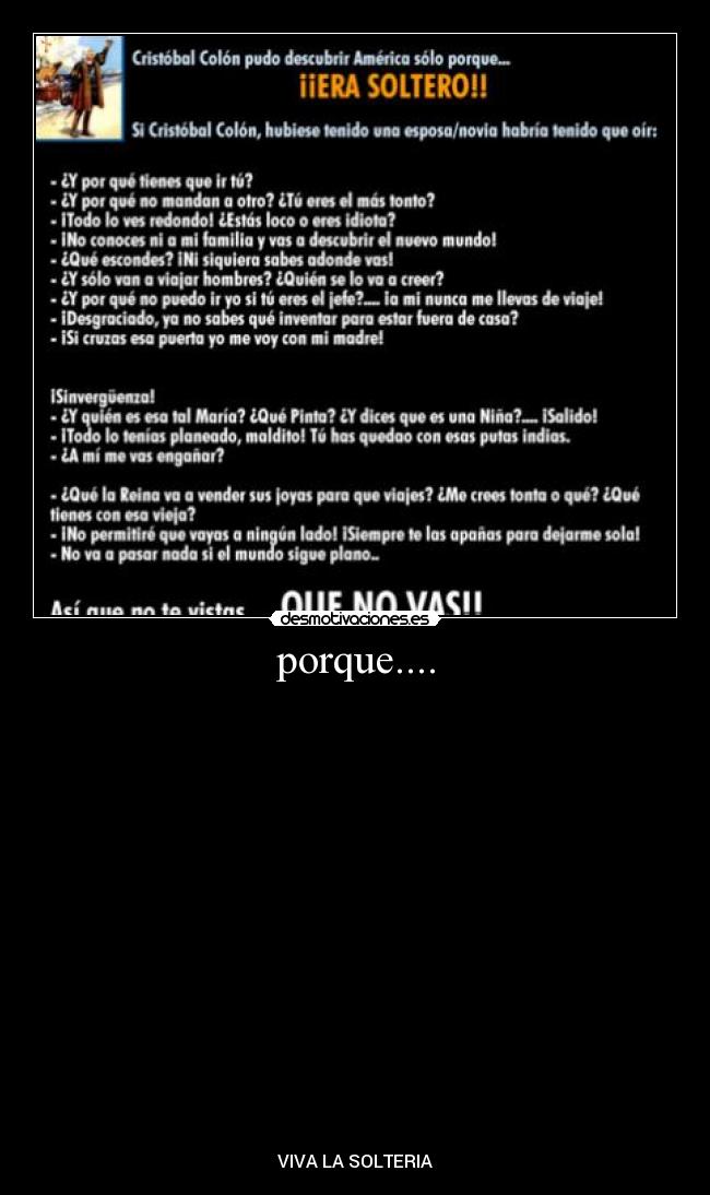 porque.... - ░░░░░░░░░░░█████████████
░░░░░░░░░███░███░░░░░░██
███░░░░░██░░░░██░██████████
████████░░░░░░████░░░░░░░██
████░░░░░░░░░░██░░██████████
████░░░░░░░░░░░███░░░░░░░░░██
████░░░░░░░░░░░██░░██████████
████░░░░░░░░░░░░████░░░░░░░░█
████░░░░░░░░░░░░░███░░████░░█
█████████░░░░░░░░░░████░░░░░█
███░░░░░██░░░░░░░░░░░░░█████
░░░░░░░░░███░░░░░░░██████
░░░░░░░░░░░██░░░░░░██
░░░░░░░░░░░░███░░░░░██
░░░░░░░░░░░░░░██░░░░██
░░░░░░░░░░░░░░░███░░░██
░░░░░░░░░░░░░░░░░██░░░█
░░░░░░░░░░░░░░░░░░█░░░█
░░░░░░░░░░░░░░░░░░██░██
░░░░░░░░░░░░░░░░░░░███
VIVA LA SOLTERIA