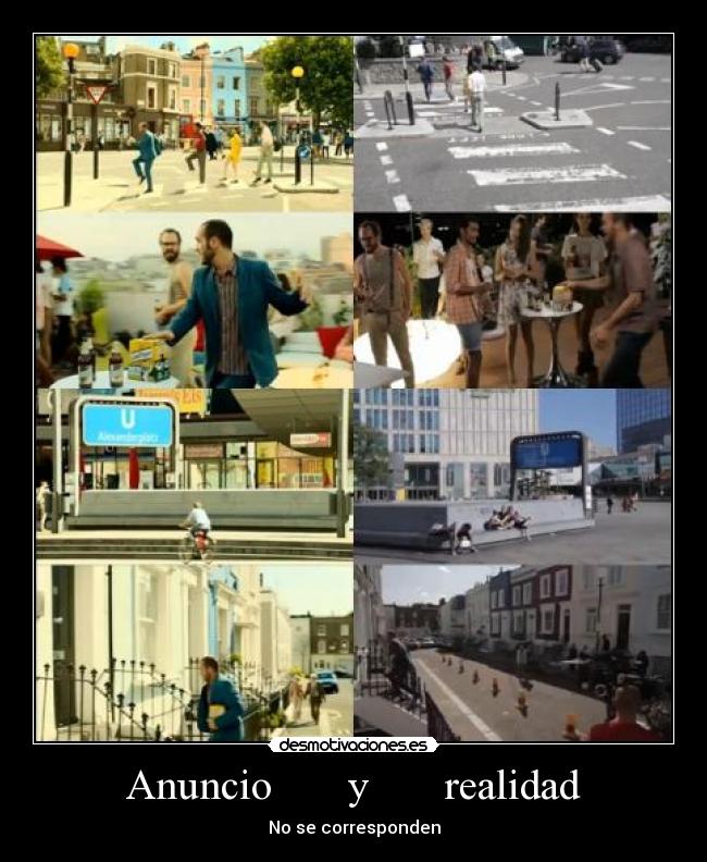 Anuncio       y       realidad - No se corresponden