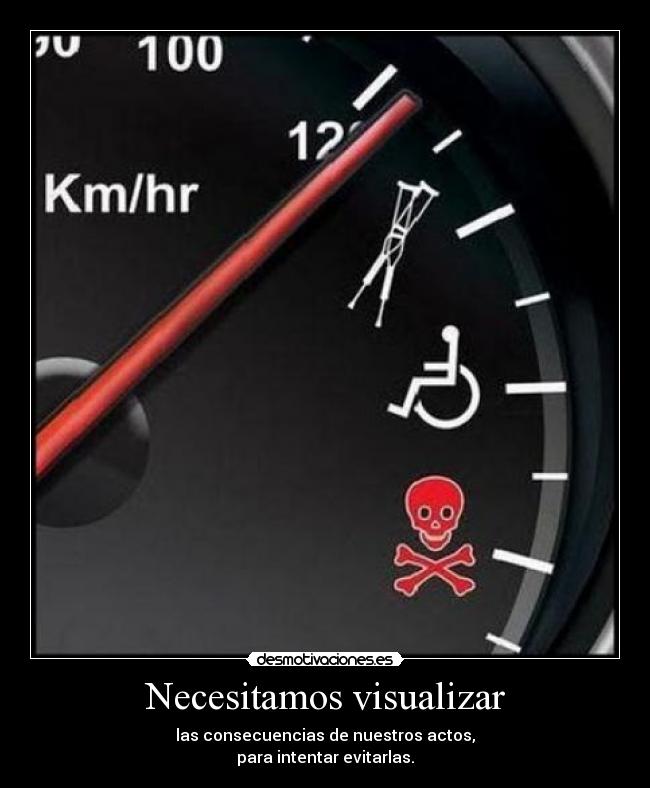 Necesitamos visualizar - las consecuencias de nuestros actos,
para intentar evitarlas.