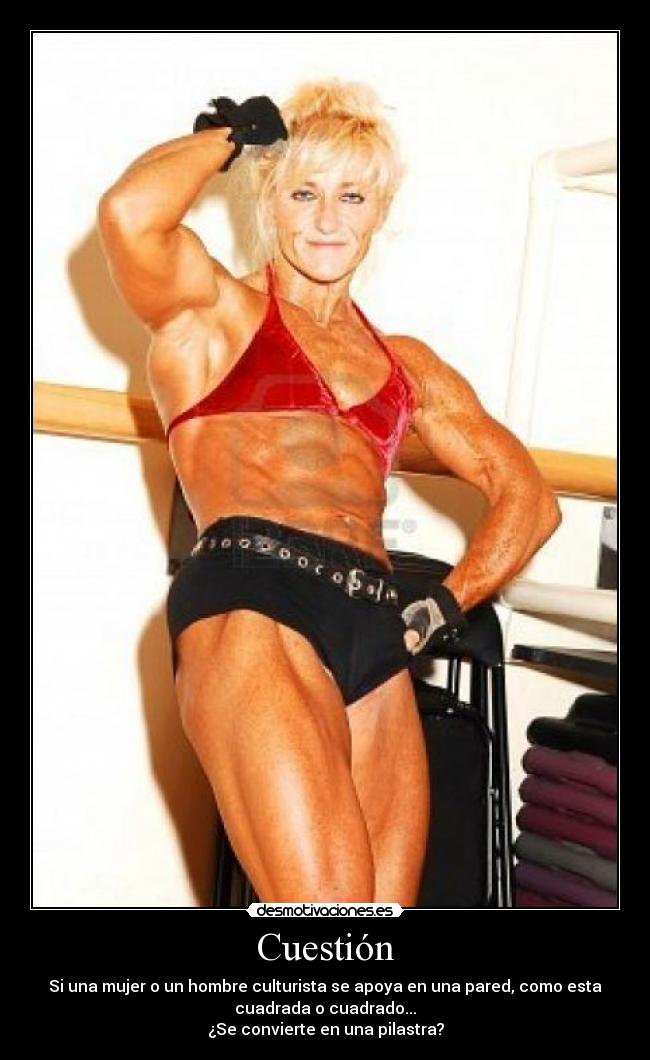 Cuestión - Si una mujer o un hombre culturista se apoya en una pared, como esta
cuadrada o cuadrado...
¿Se convierte en una pilastra?