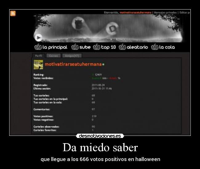 Da miedo saber - que llegue a los 666 votos positivos en halloween
