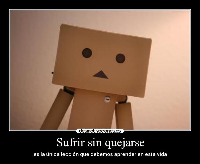 Sufrir sin quejarse - es la única lección que debemos aprender en esta vida