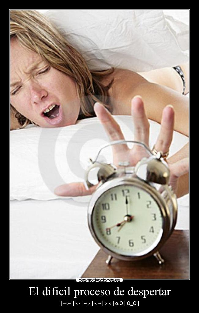 El dificil proceso de despertar - | ~.~ | -.- | ~.- | -.~ | >.< | o.O | O_O |