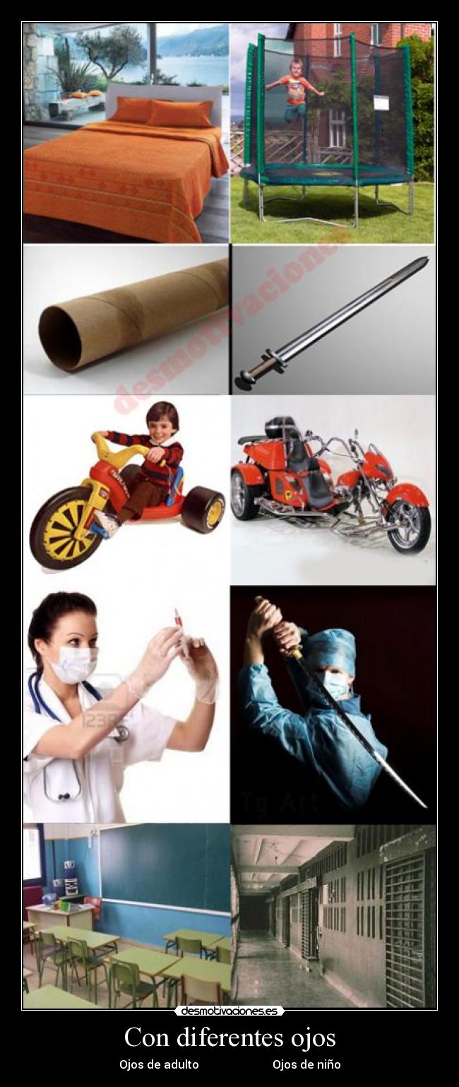Con diferentes ojos - Ojos de adulto Ojos de niño