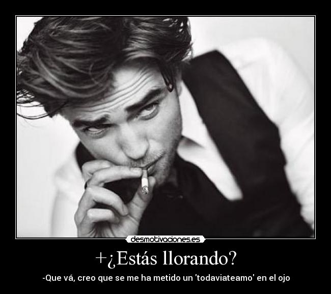 +¿Estás llorando? - -Que vá, creo que se me ha metido un todaviateamo en el ojo