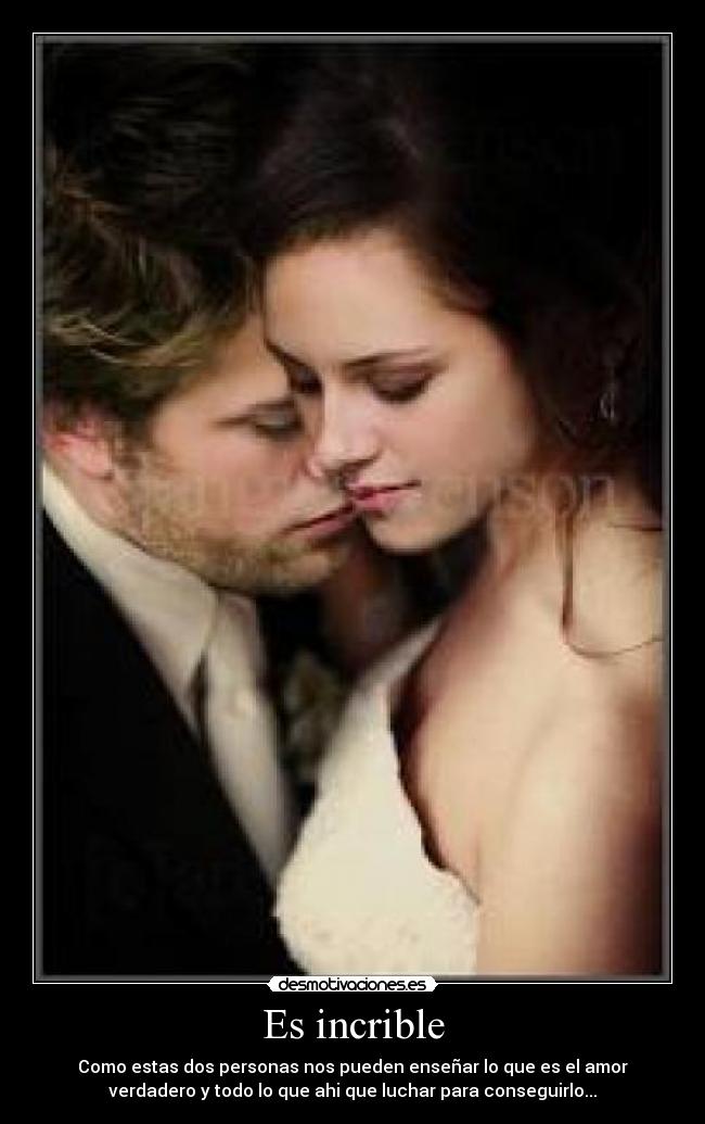 Es incrible - Como estas dos personas nos pueden enseñar lo que es el amor
verdadero y todo lo que ahi que luchar para conseguirlo...