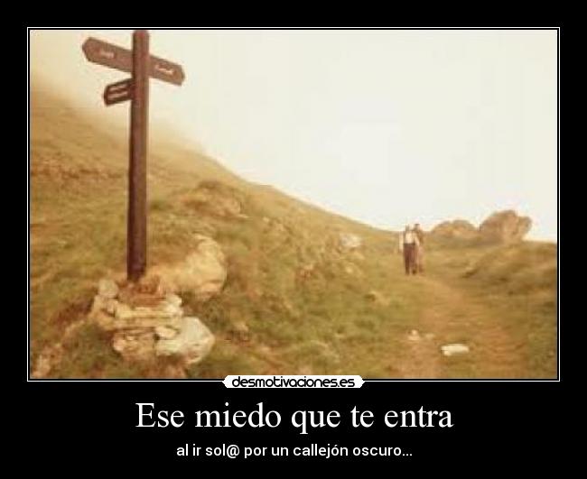 Ese miedo que te entra - al ir sol@ por un callejón oscuro...