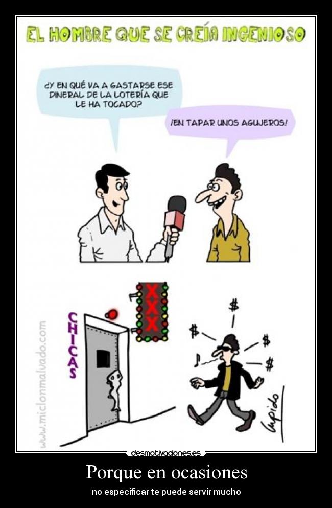 Porque en ocasiones -