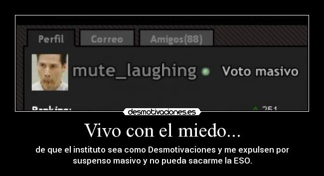 Vivo con el miedo... -