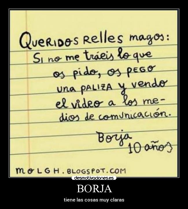 BORJA - tiene las cosas muy claras