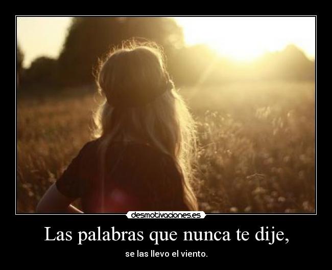 Las palabras que nunca te dije, - se las llevo el viento.