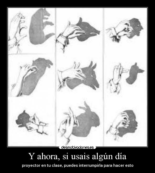 Y ahora, si usais algún día -