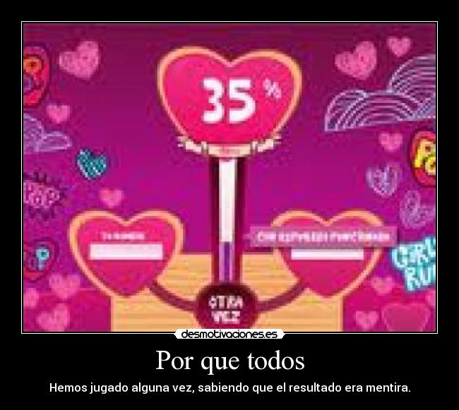 Por que todos - Hemos jugado alguna vez, sabiendo que el resultado era mentira.
