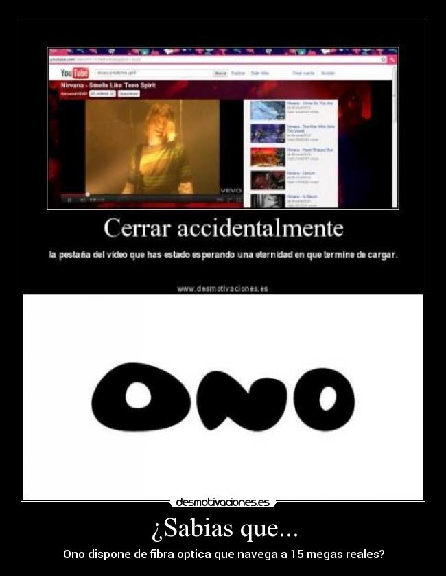 ¿Sabias que... - Ono dispone de fibra optica que navega a 15 megas reales?